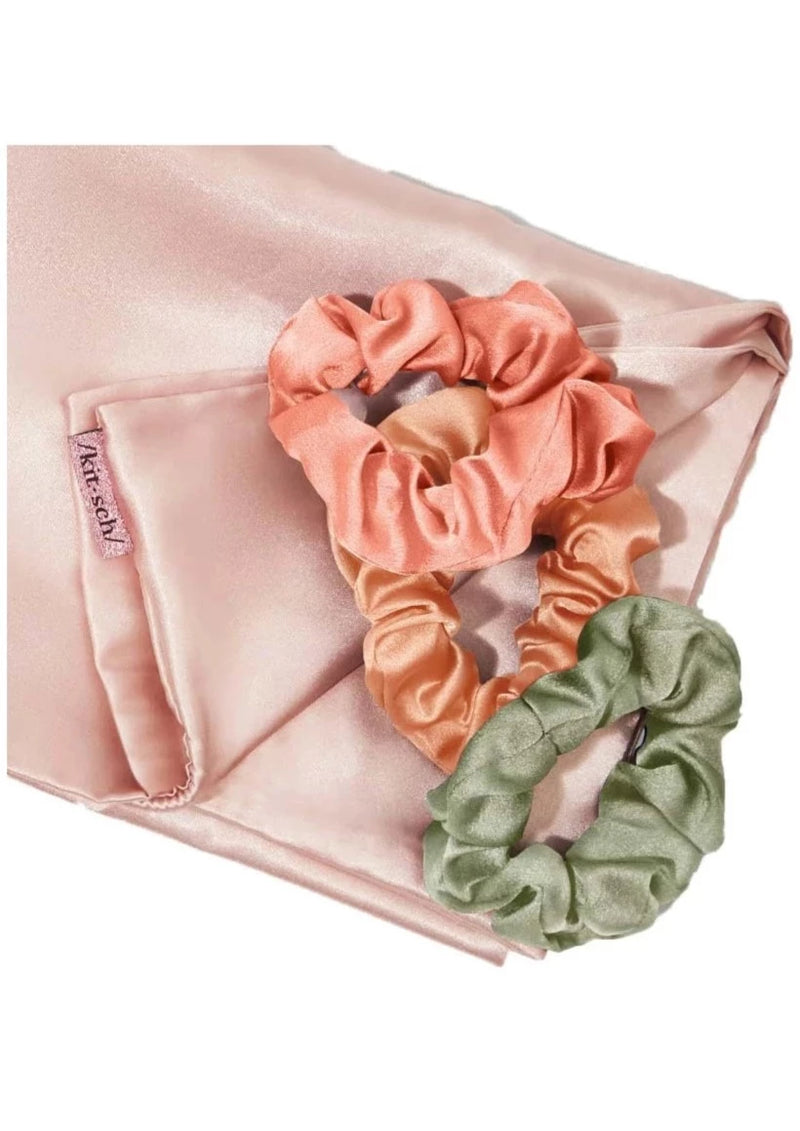 Holiday Satin Pillowcase & Scrunchie Gift Set