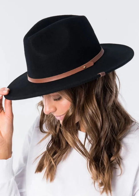 Sierra Wool Panama Hat - Black