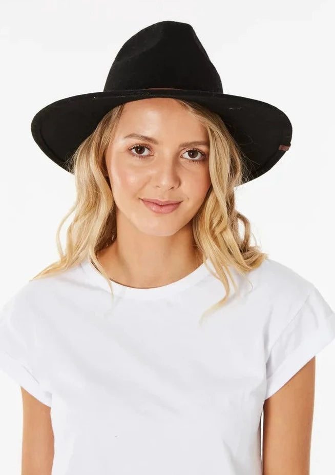 Sierra Wool Panama Hat - Black